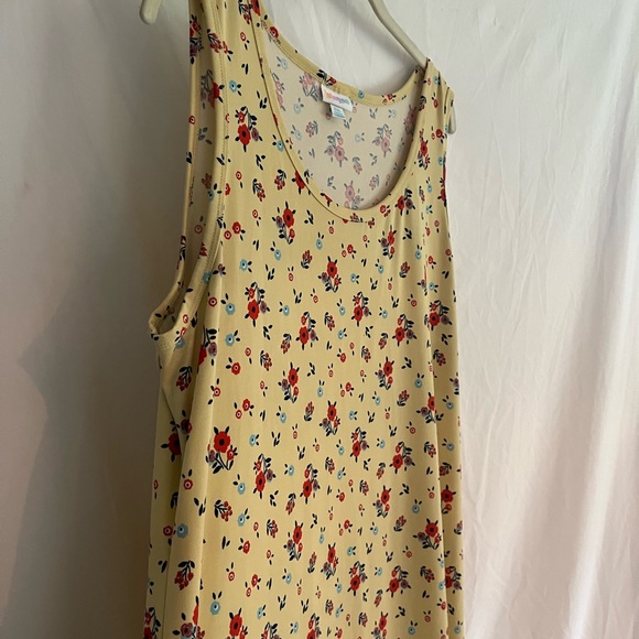 Women’s LuLaRoe 2xl sleeveless yellow w/ flowers maxi dress $13 - Picture 4 of 7